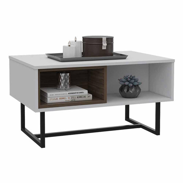 Mesa de Centro Amaranta color Blanco y Castaño para Sala.