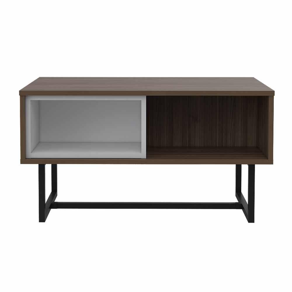 Mesa de Centro Amaranta color Castaño y Blanco para Sala.