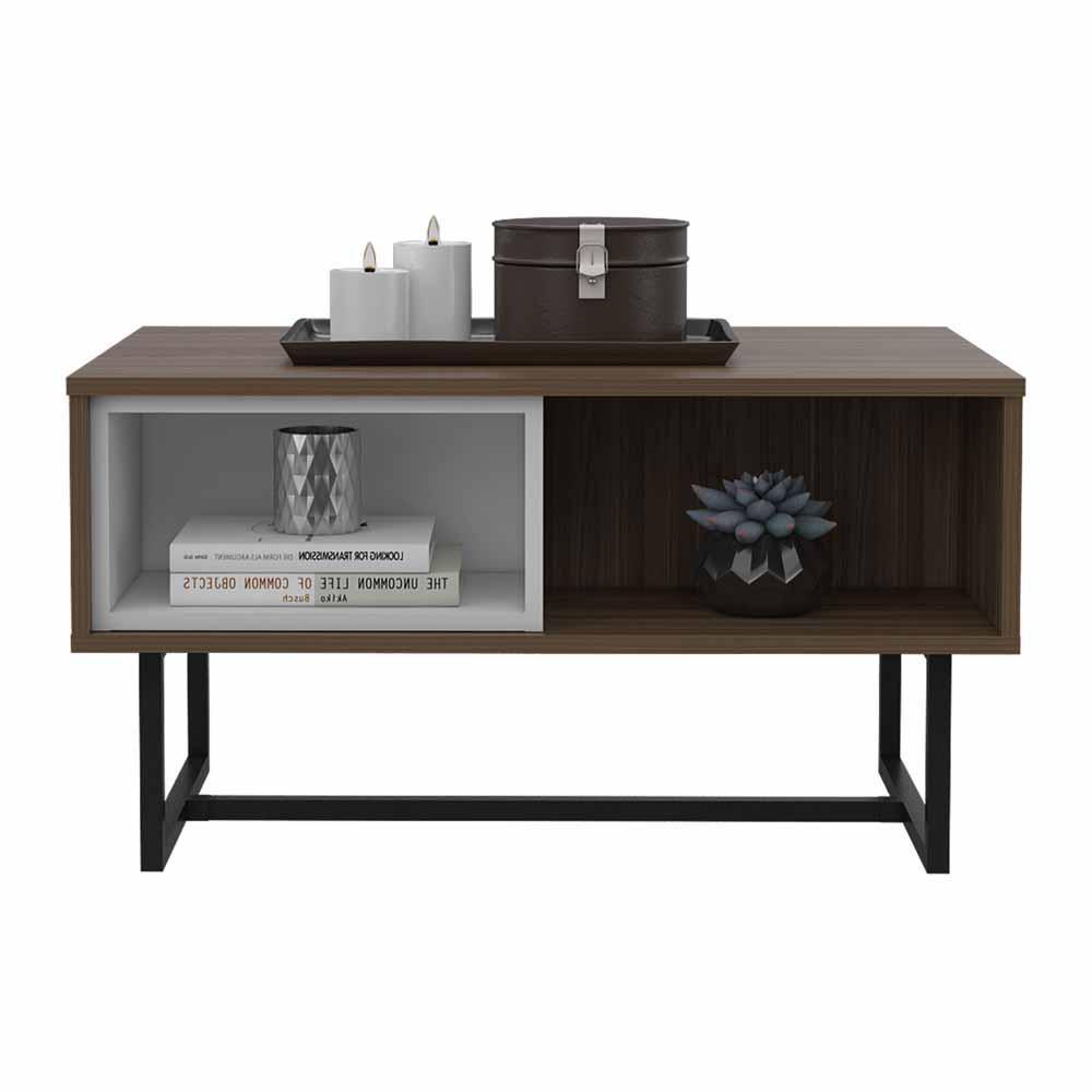 Mesa de Centro Amaranta color Castaño y Blanco para Sala.
