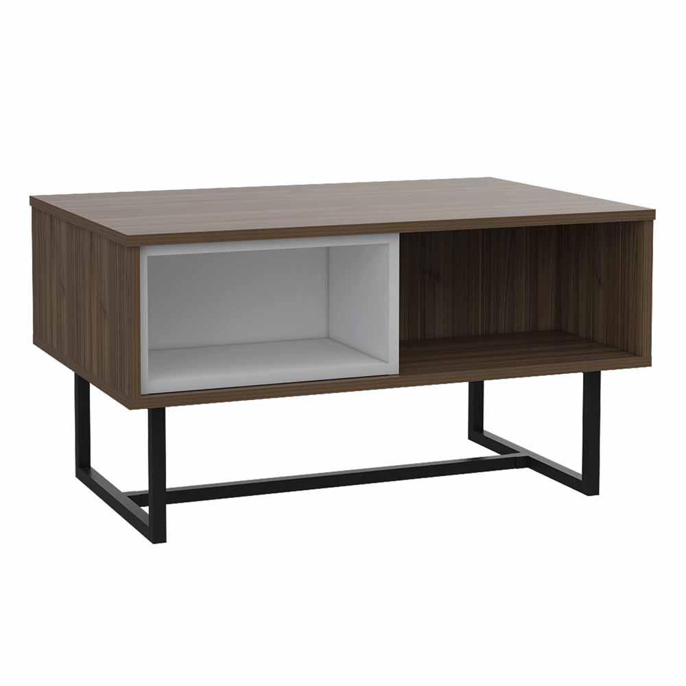 Mesa de Centro Amaranta color Castaño y Blanco para Sala.