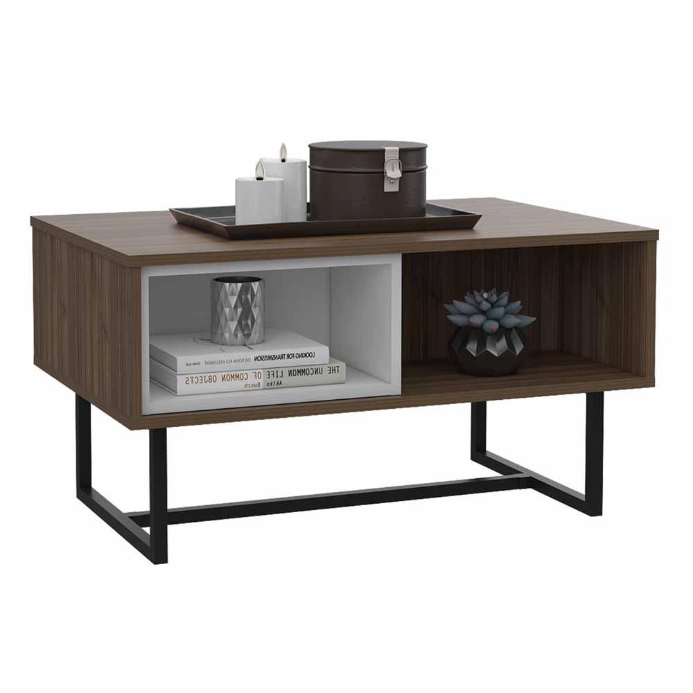 Mesa de Centro Amaranta color Castaño y Blanco para Sala.