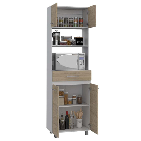 Módulo Microondas Prada color Beige y Blanco para Cocina.