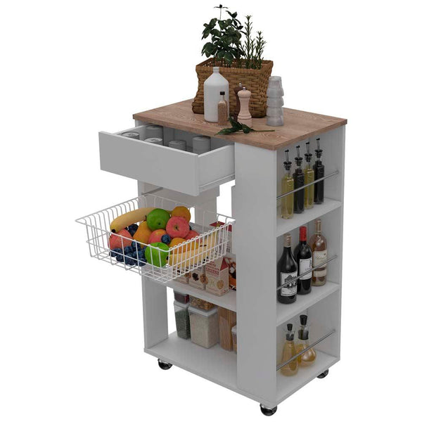 Barra de Cocina Mohana color Blanco y Miel para Cocina.