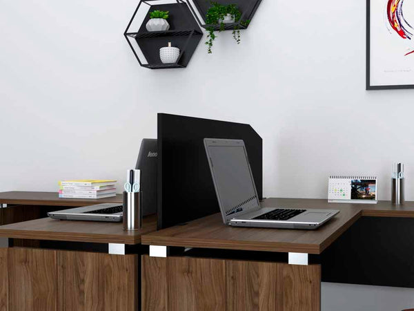 Panel Divisor Estación de Trabajo Monarca color Wengue para Oficina.